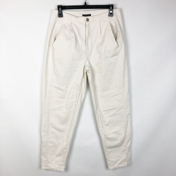 EILEEN FISHER Womens Denim Pants 6 Cream Organic Cotton Taper Natural Easy Fit - Picture 4 of 10